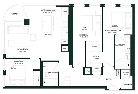 the floor plan of the apartment